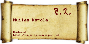 Nyilas Karola névjegykártya